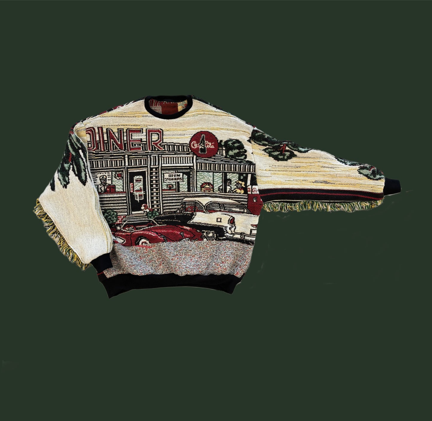 Coca-Cola Diner Tapestry Sweatshirt SIZE L