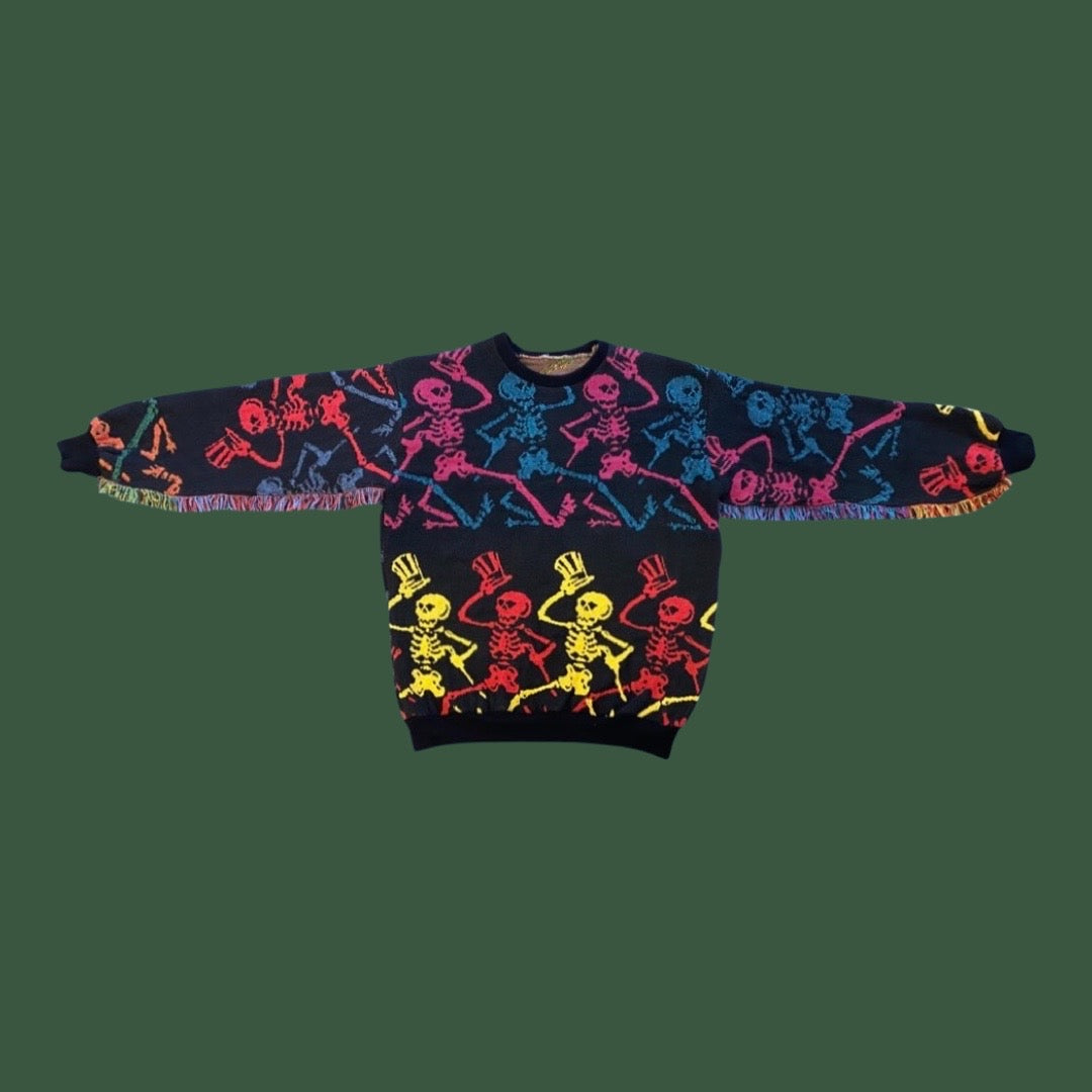 Dancing Skeleton Tapestry Sweatshirt SIZE L/XL