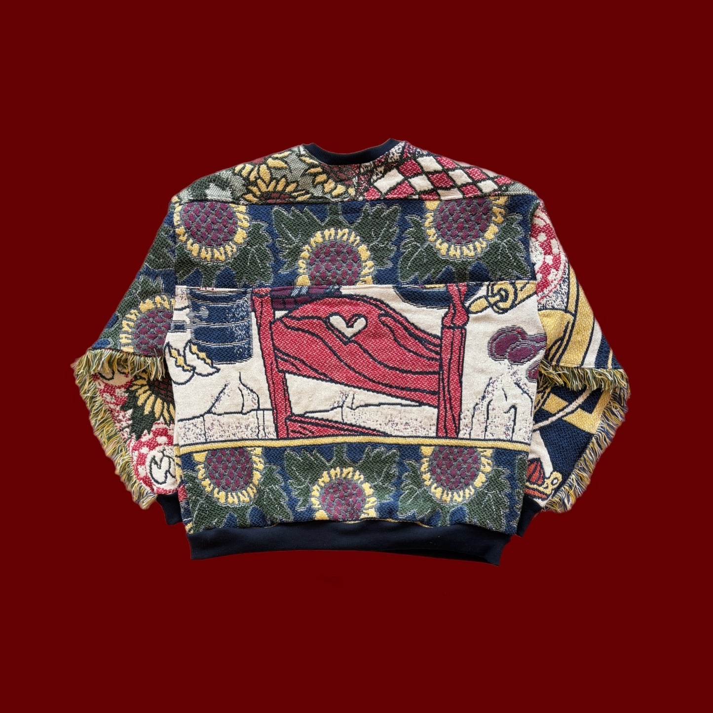 Cow Tapestry Sweatshirt SIZE L