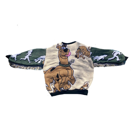 Scooby Doo Tapestry Sweatshirt (fringe) SIZE M