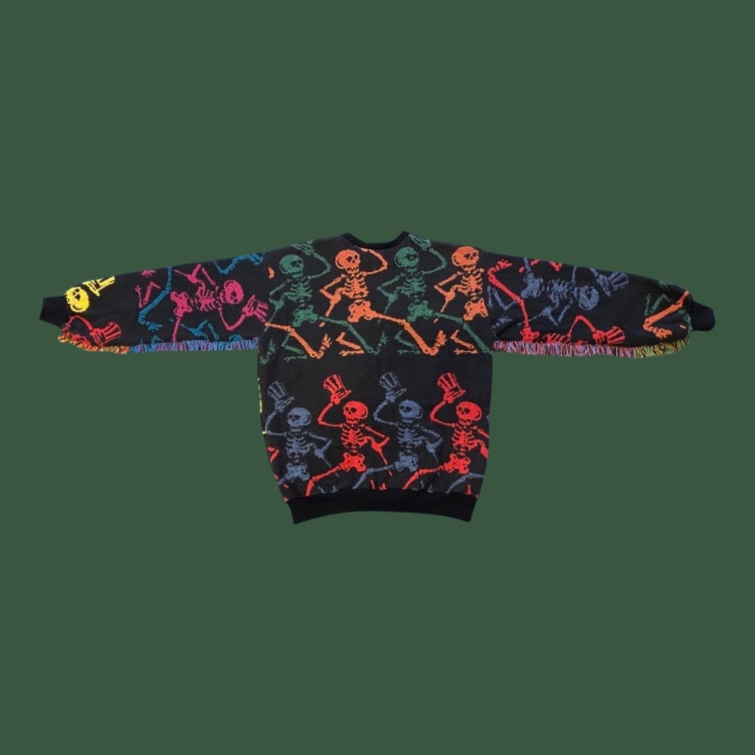 Dancing Skeleton Tapestry Sweatshirt SIZE L/XL