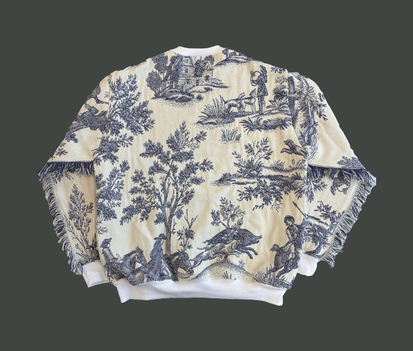 French Toile Tapestry Sweatshirt Size L