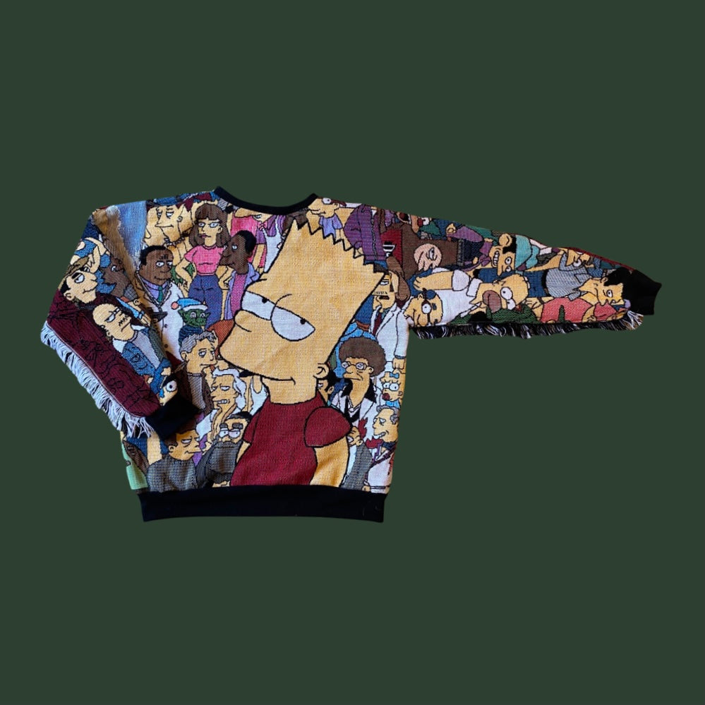 Simpsons Tapestry Sweatshirt (with fringe) SIZE LARGE