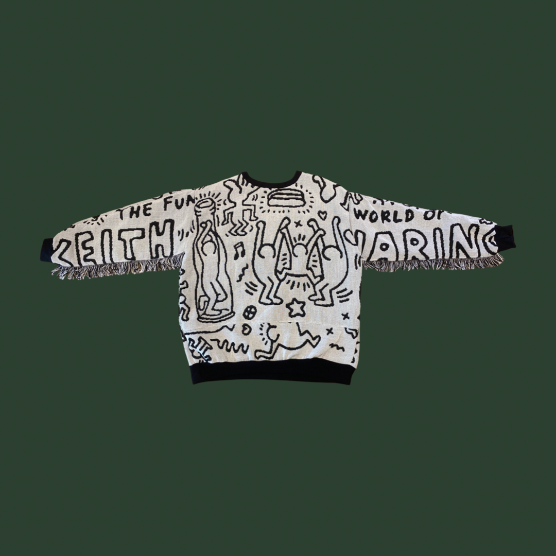 Keith Haring Tapestry Sweatshirt (with fringe) SIZE LARGE