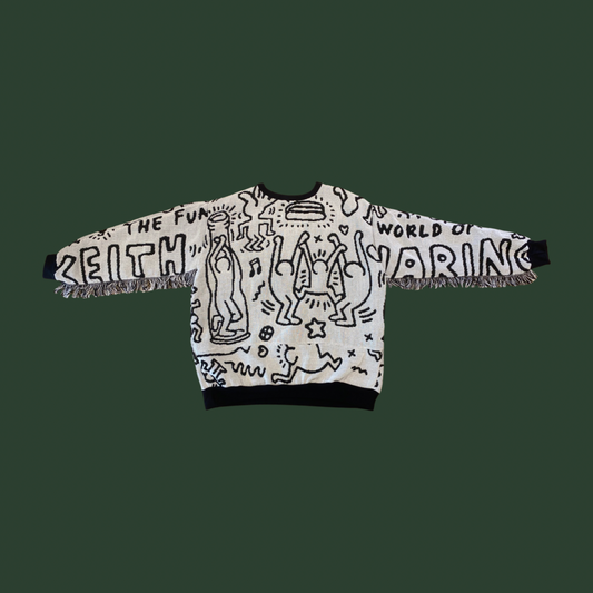 Keith Haring Tapestry Sweatshirt (with fringe) SIZE LARGE