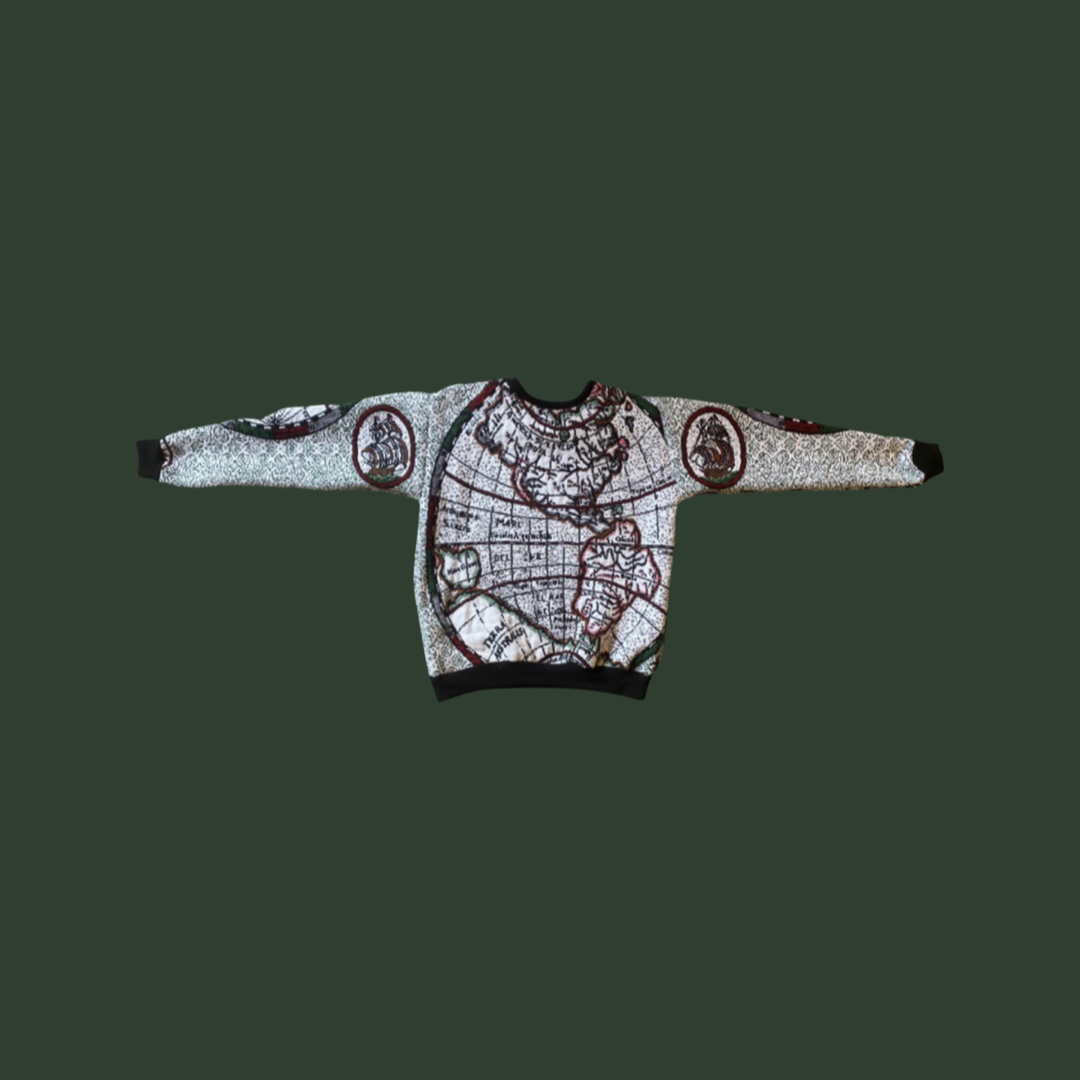 Globe Tapestry Sweatshirt (no fringe) SIZE MEDIUM