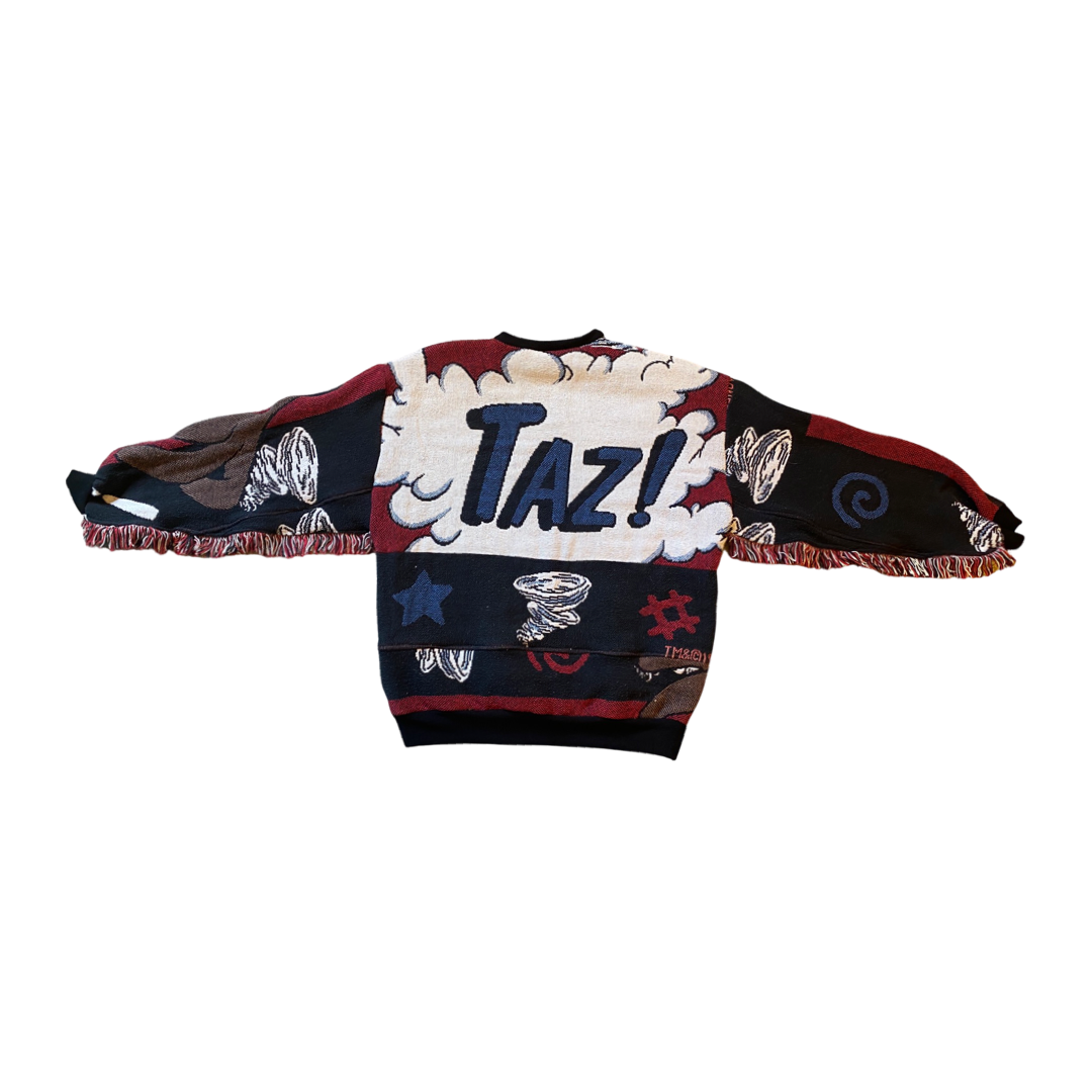Taz Tapestry Sweatshirt SIZE L/XL (fringe)