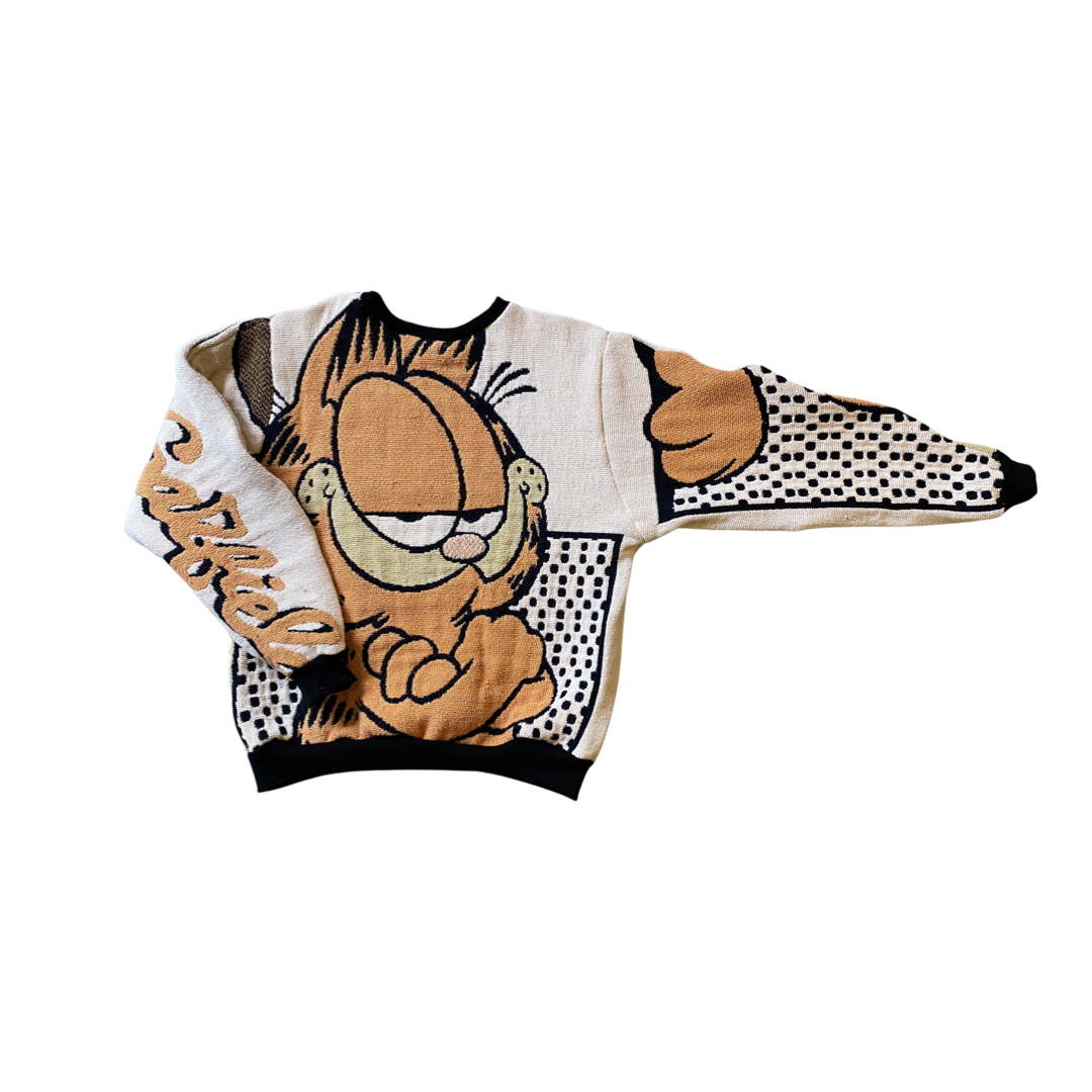 Garfield Tapestry Sweatshirt SIZE LARGE (no fringe)
