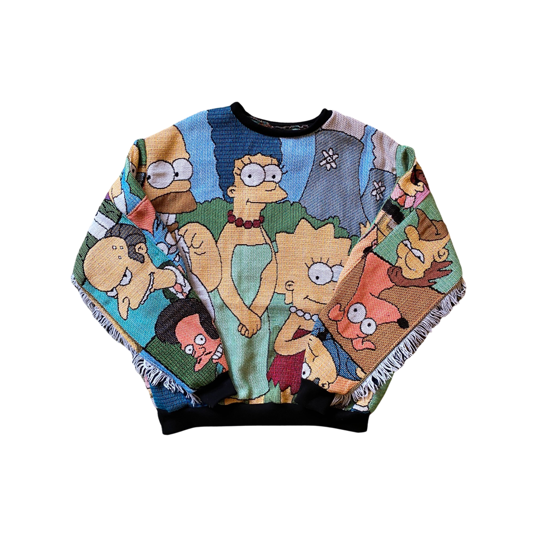 Simpsons Tapestry Sweatshirt SIZE M (fringe)