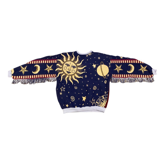 Celestial Tapestry Sweatshirt (fringe) SIZE LARGE