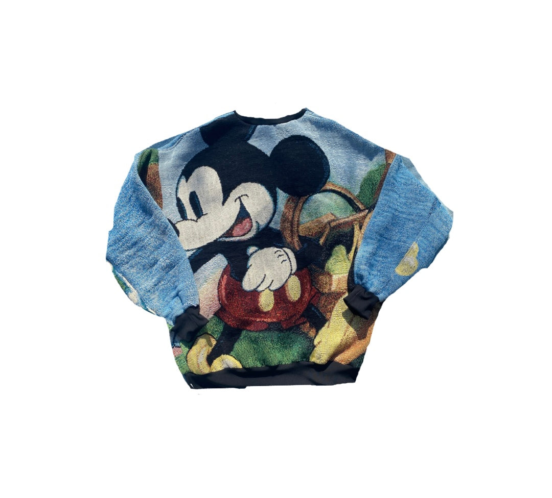 Mickey and Minnie Tapestry Sweatshirt (no fringe) SIZE M/L