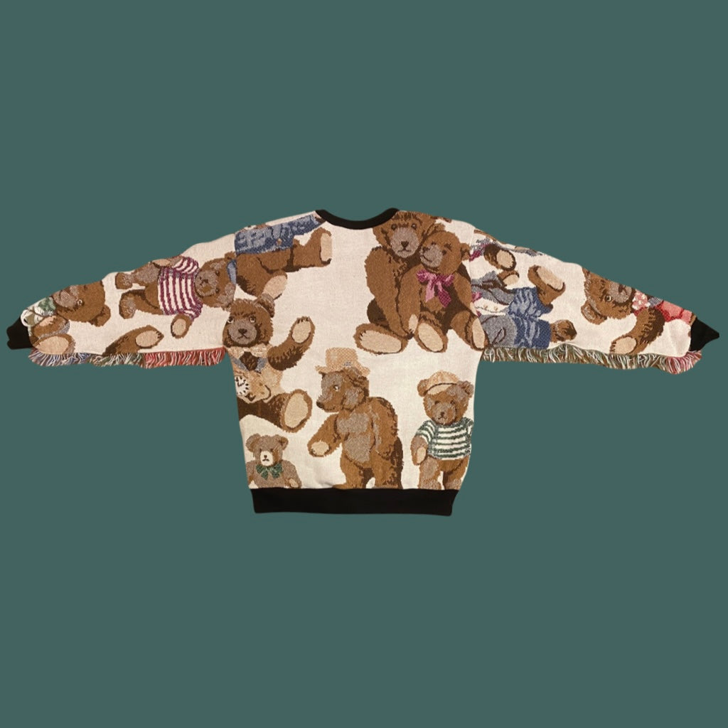 Teddy Bear Tapestry Sweatshirt SIZE LARGE
