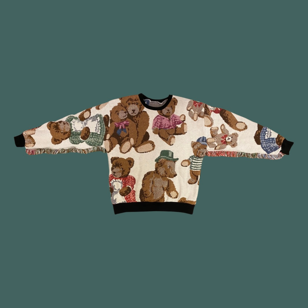 Teddy Bear Tapestry Sweatshirt SIZE LARGE