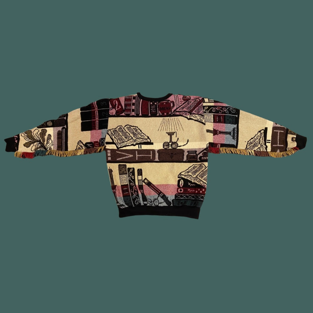 Bookshelf Tapestry Sweatshirt SIZE M/L