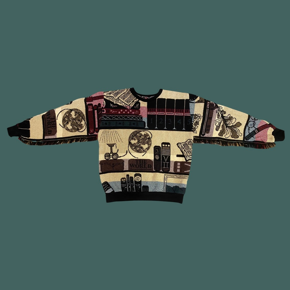 Bookshelf Tapestry Sweatshirt SIZE M/L