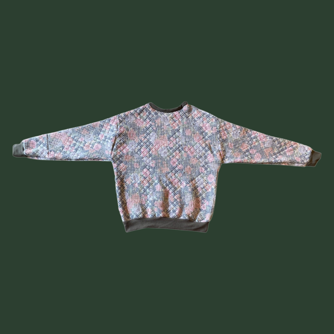 Floral Hearts Tapestry Sweatshirt SIZE M