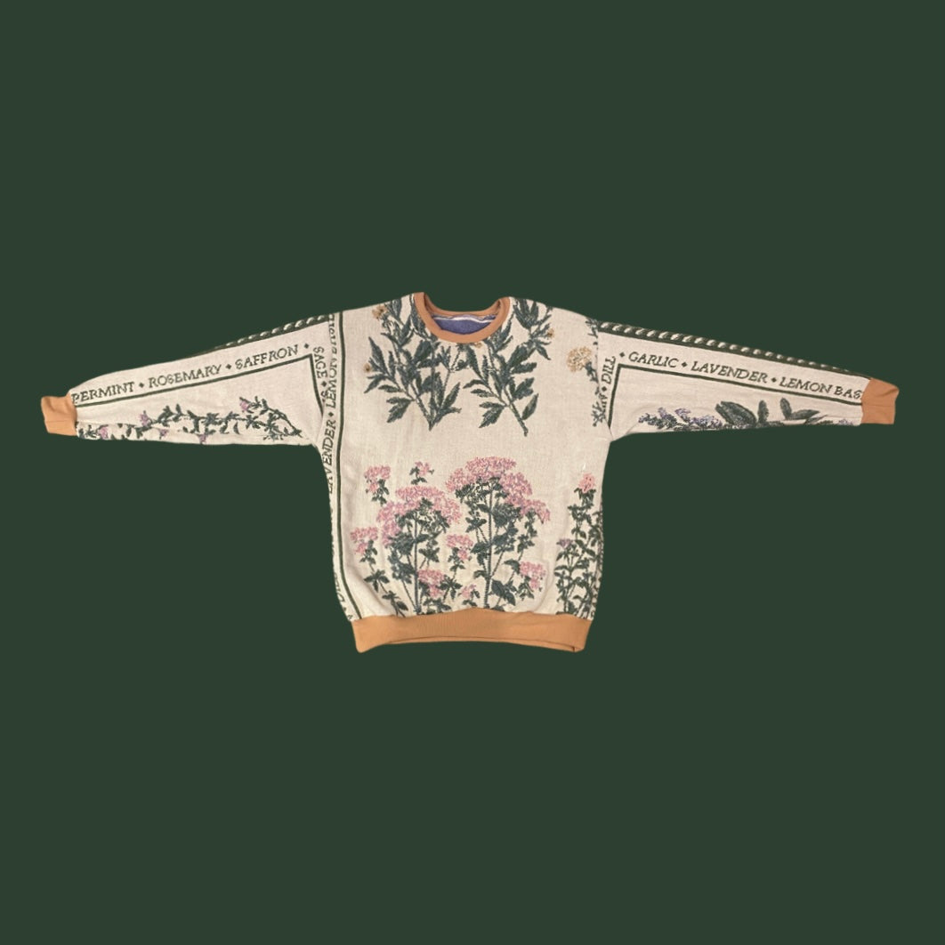 Herb Garden Tapestry Sweatshirt SIZE M/L