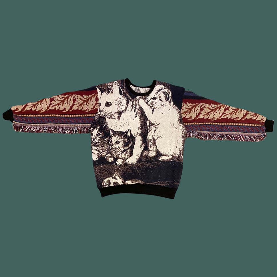 Cats Tapestry Sweatshirt SIZE M/L